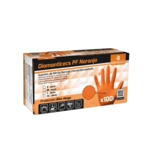 GUANTE NITRILO DIAMANTADO NARANJA T/XL